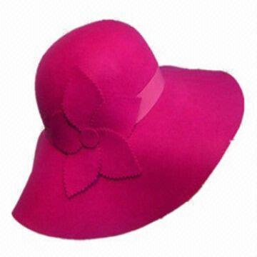 pink felt floppy hat