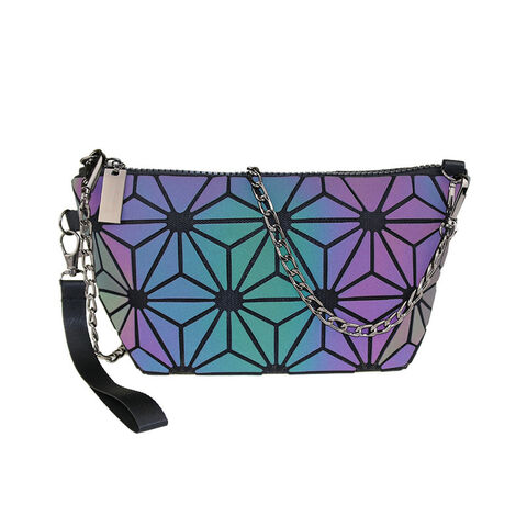 Women Japan Style Handbag Geometric Laser Lingge Messager Shoulder Bucket Bag US
