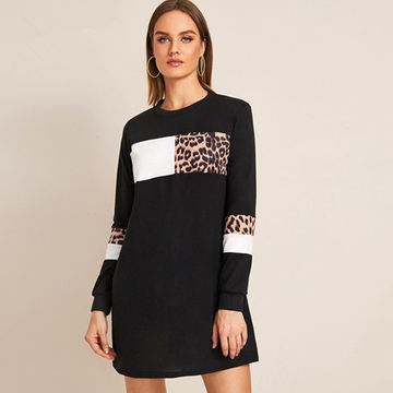 leopard sweatshirt dress