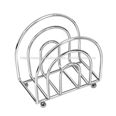 China Decorative Flat Metal Wire Napkin Holder Chrome Finishing On Decorative Flat Metal Wire Napkin Holder China