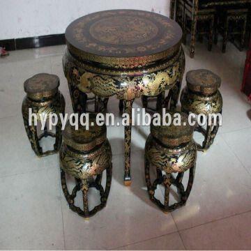 Antique Wooden Round Dining Table, Chinese Round Dining Table