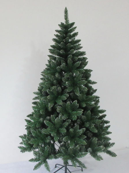 green pvc christmas tree with long pine cones