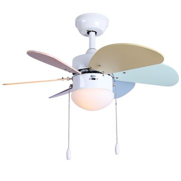 30 Inch Minimalist Fashion Ceiling Fans With Light 6 Colorful Wooden Blades Led Lights Pull Chain Global Sources - 30 6 Blade Ceiling Fan With Light