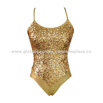 gold sequin leotard