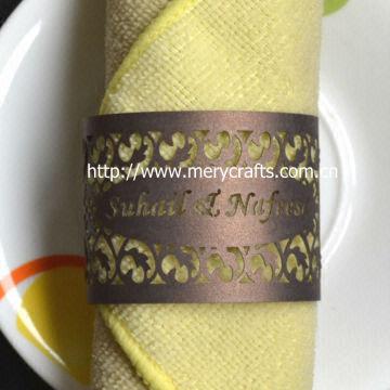 Hot Sale Wedding Favors Laser Cut Filigree Paper Napkin Rings