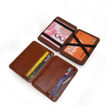 China Pu Leather 4 Card Slots Magic Wallet With Elastic Band Cash Holder On Global Sources Wallets For Men - Picture Holder For Wallet