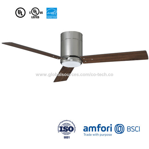 China 52 Inch 3 Blades Hugger Ceiling Fan With Led And Rf Remote