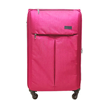 red lightweight suitcase