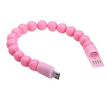 Fashion Usb Beads Bracelet Charger Mini Wrist Cable Bracelet Usb Charger Mini Wrist Cable China