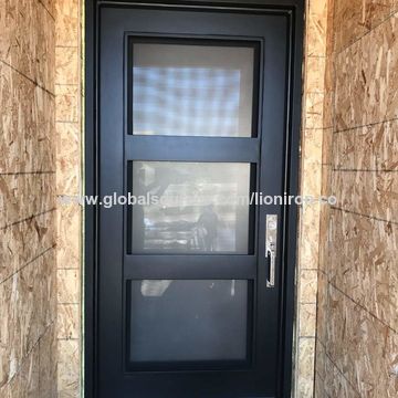 High Quality Contemporary Wrought Iron Single Entry Door