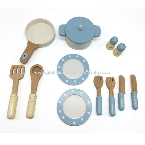 wooden toy kitchen utensils