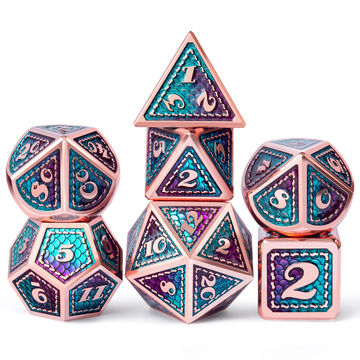 Details about   7pcs Embossed Metal Multi-sided Polyhedral Dice for DnD RPG MTG Board Games 