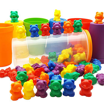 rainbow counting bears with matching sorting cups