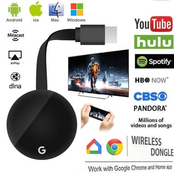 Google Chromecast Wireless HDMI Display Dongle mirascreen Media Video Streamer
