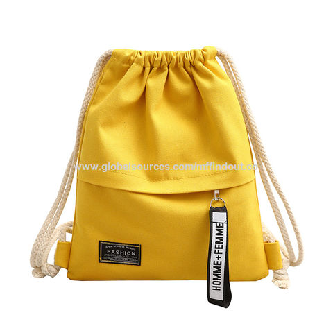 cotton canvas drawstring backpack