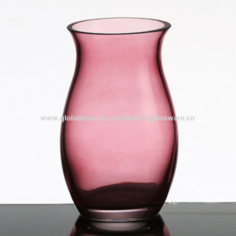 China Pink Glass Vases With Painting Color On Global Sources