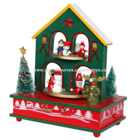 wooden christmas music box