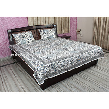 Traditional Bed Sheets Patch Designer Print Work Indian Handmade India Traditional Bed Sheets Patch Designer Print Work Indian Handmade Decorative Made