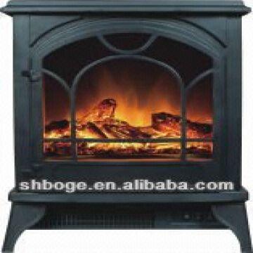 Electric Fireplace Free Standing Led, Electric Fireplace Heater Realistic Flame And Logs With Glowing Embers