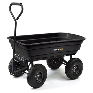 China Tipping Garden Cart With Plastic Bucket For Garden Tool Cart