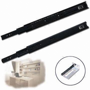 Drawer Slides Steel Ball Bearing Black 3 Members 45mm Width In