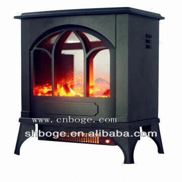 Electric Stove Flame Effect Heater, Electric Fireplace Heater Realistic Flame And Logs With Glowing Embers