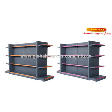 China Supermarket Shelf From Changshu Manufacturer Suzhou Jintu China Retail Used Clothing Gondola Shelving Display Hook Vending Stand