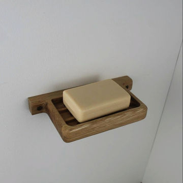 Soap Dish Holder Wood Unique Reusable Compostable Bamboo Soap Drainer Tray Bathroom Suqare Soap Box Dispenser