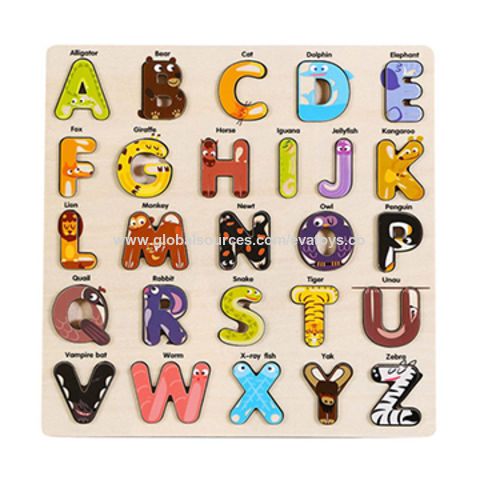 animal alphabet puzzle wood