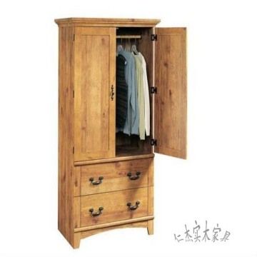 Solid Wood Elm Wood Wardrobe Bedroom Closet Bedroom