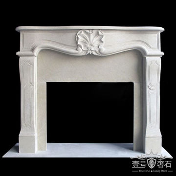 China Western Natural White Marble Hand Carving French Fireplace