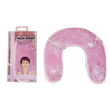 Gel Beads Hot Cold Neck Pillow With Soft Plush Fabric Backing