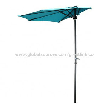 half patio umbrella with lights