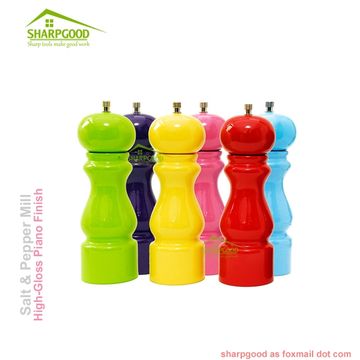 colorful salt and pepper mills