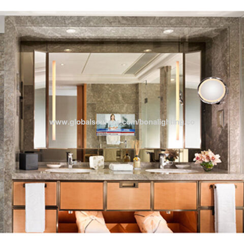 China Ip44 Folding Led Tv Mirror Pivoting Left And Right Doors 21 Lcd On Global Sources Backlit - Folding Bathroom Mirror Manufacturers China Ip44 Folding Led Tv Mirror Pivoting Left And Right Doors 21 Lcd On Global Sources Backlit - Folding Bathroom Mirror Manufacturers