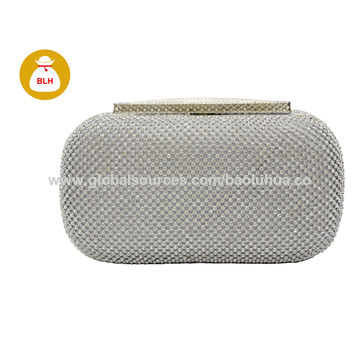 silver bridal clutch bag