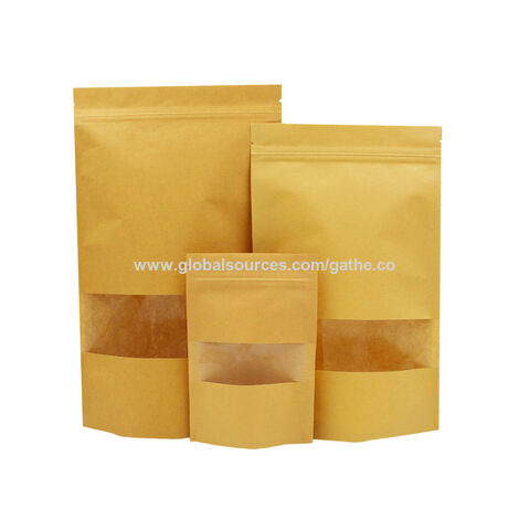 Download China Custom Printed Logo Kraft Paper Bags Dry Food Package Brown Kraft Paper Ziplock Bag With Window On Global Sources Food Bag Bag Custom Bag