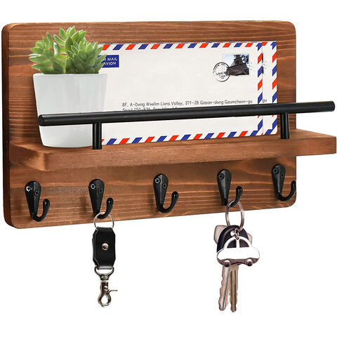 Mail Holder Wall Organizer Key, Wooden Mail Sorter Wall