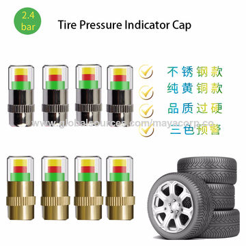 tire valve cap with pressure indicator