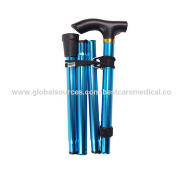 China Aluminum Alloy Straight Tube Rubber Handle Folding Walking Cane ...