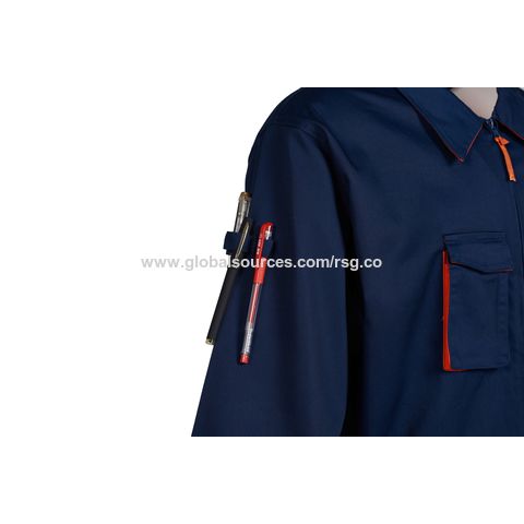 China Ropa de trabajo de una pieza azul marino del diseño simple con los  bolsillos para los trabajadores de construcción encendido Global  Sources,uniforme del funcionamiento de 65%Polyester 35%Cotton,el trabajo de  la seguridad
