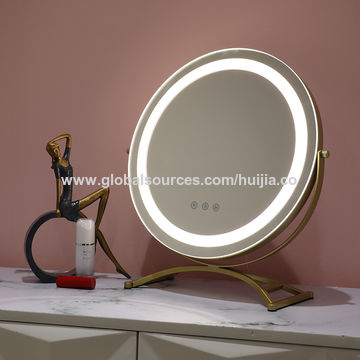 China Round Shape Table Ring Light, Round Makeup Mirror