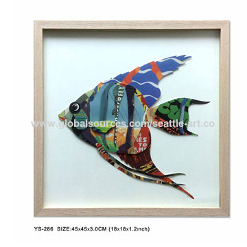 China Hand Collage Fish Art From Xiamen Trading Company Seattle