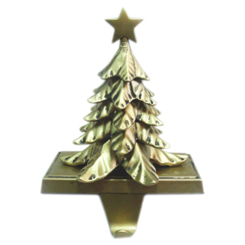 Golden Christmas Tree Stocking
