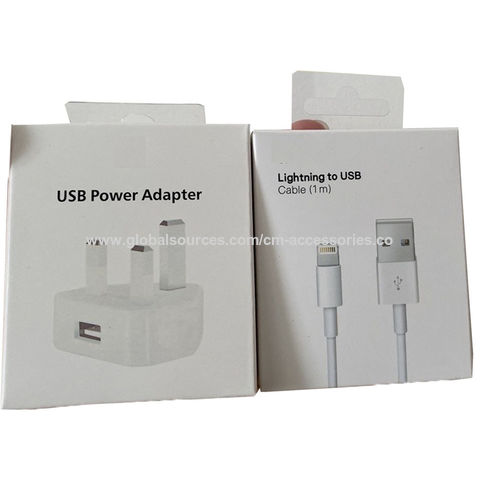Genuine Lightning a USB cable de carga y USB adaptador de corriente Reino Unido Cargador De Pared 5W