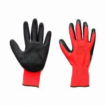 red nylon gloves