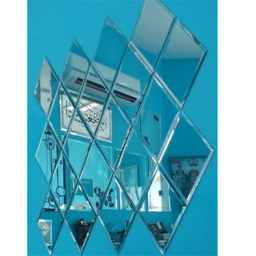 Decorative Custom Cut Size Round Square Shape Bevel Edges Small Pieces Mirrors Tiles For Wall Beveled Edge Mirror Tile China On Mirrors Tiles Beveled Edge Mirror Tile, Square Cut Out Mirrors