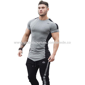 China New Fashion Men Fitness Short Sleeve T Shirts Sport