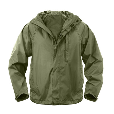 olive green rain jacket