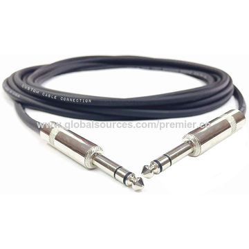 China 6.35m m hasta el cable de los cordones de remiendo de la guitarra de  6.35m m TRS/instrumento para el teclado, el amplificador, la guitarra, el  piano, el etc encendido Global Sources,cable